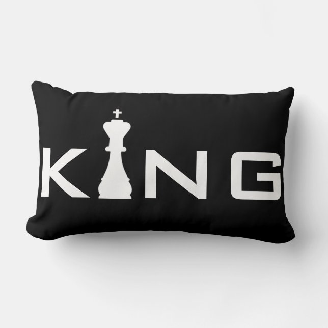 Cool King Typografi Schackspelare Lumbarkudde (Framsida)