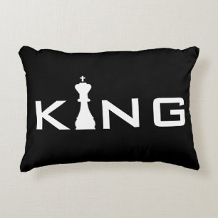 Cool King Typografi Schackspelare Prydnadskudde