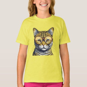 Cool Kitty Katt med Glasögon T Shirt
