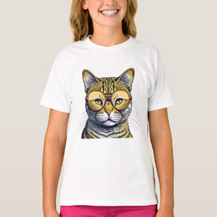 Cool Kitty Katt med Glasögon T Shirt