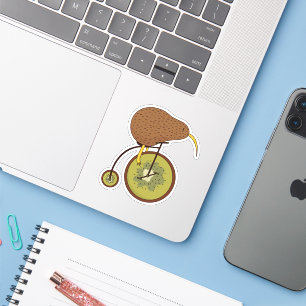 Cool Kiwi-fågel på Kiwi-frukter Klistermärken