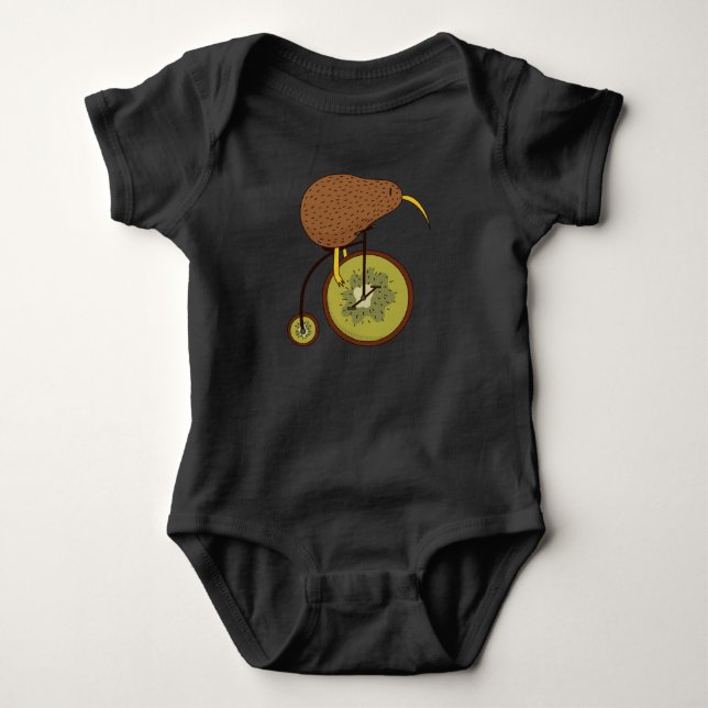 Cool Kiwi Fågel på Kiwifrukt Design T Shirt (Framsida)