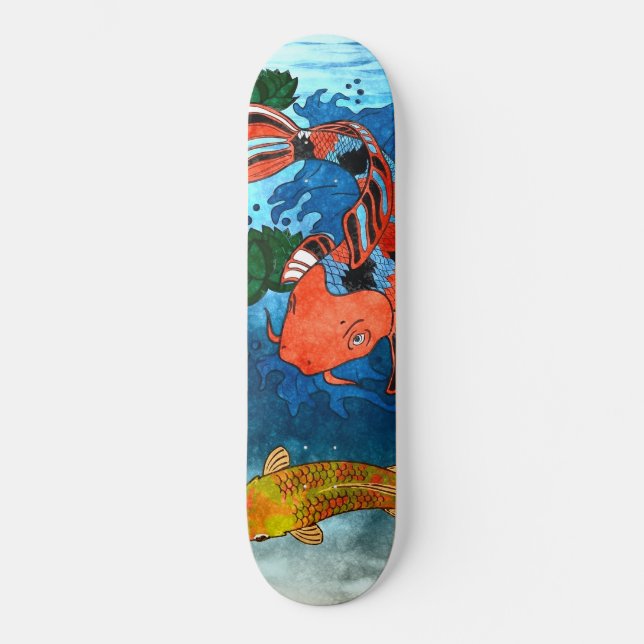 Cool Koi Fish Skateboard - Anpassade Storlekar Bräda 20 Cm (Framsida)