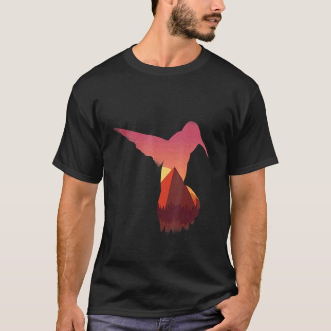 Cool Kolibri Som Säger Pyramid T Shirt (Framsida)