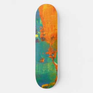 Cool konst grön orange målad mini skateboard bräda 18,5 cm