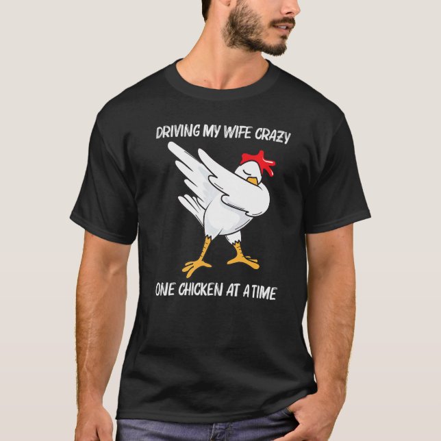 Cool Kyckling För Män Pappa Dabbar Fjäderfä Höns T Shirt (Framsida)