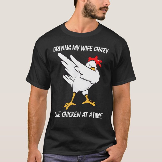 Cool Kyckling För Män Pappa Dabbar Fjäderfä Höns T Shirt (Framsida)