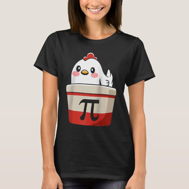 Cool Kyckling Pot Pi Symbol Math för lärare Stude T Shirt (Framsida)