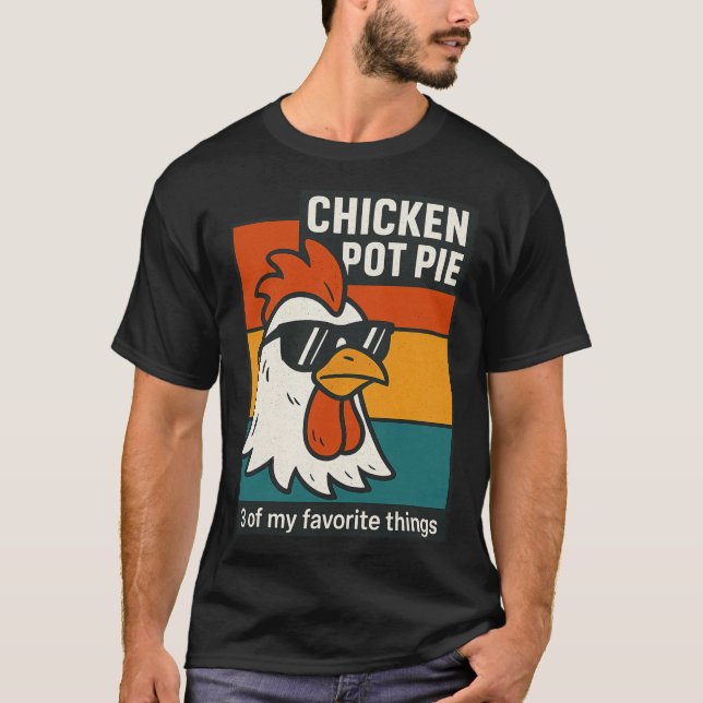 Cool kyckling pot pie rolig retro humor  t shirt (Framsida)
