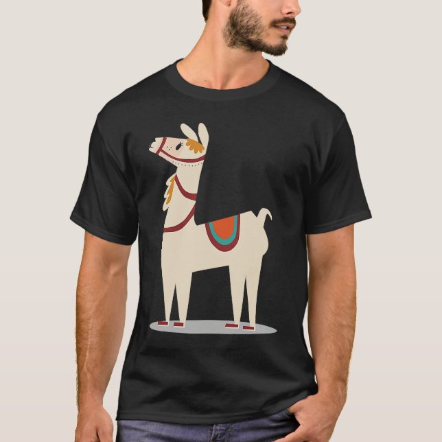 cool lama lama alpaca t shirt (Framsida)