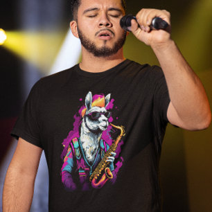 Cool Lamma Spelar Saxofon  T Shirt