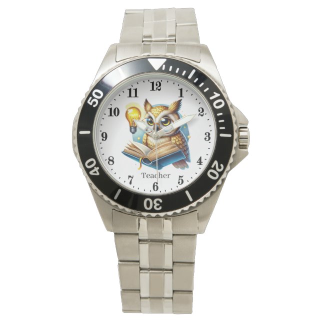 Cool lärare uggla anpassningsbar  armbandsur (Framsida)