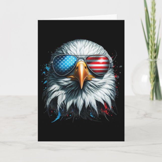Cool Ld Eagle Amerikanska Solglasögon Patriotisk M Kort (Framsida)