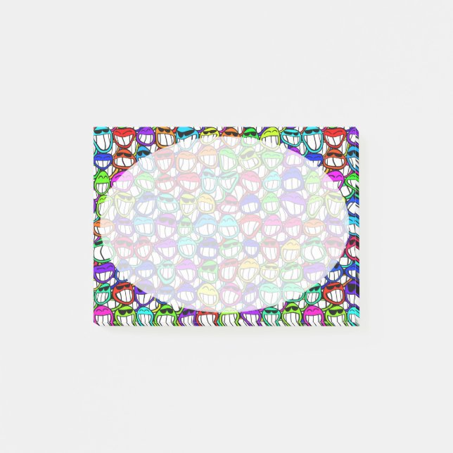COOL LEENDE ANSIKTEN GRUPP POST-IT BLOCK (Framsida)