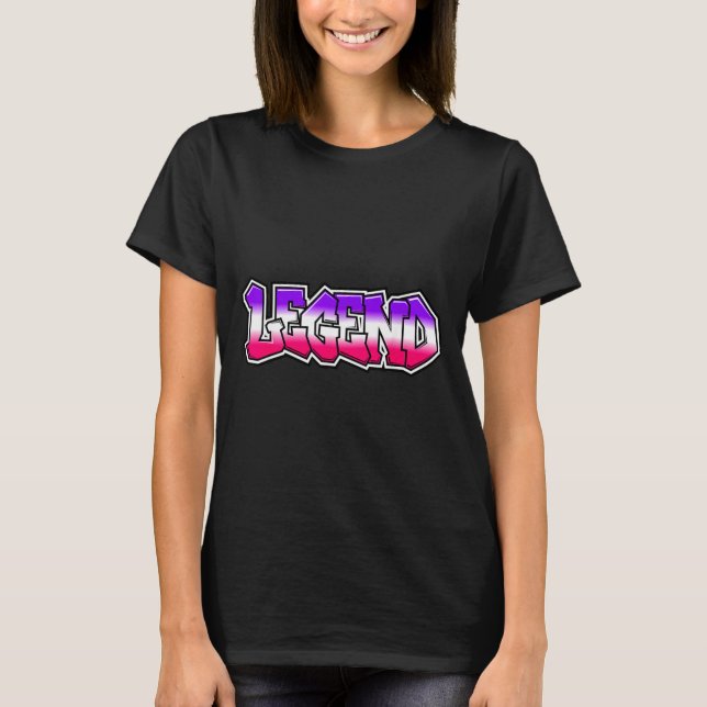 Cool Legend Graffiti Slogan Text Citat Present Män T Shirt (Framsida)