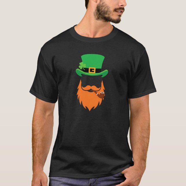 Cool Leprechaun Beard Sunglasses Irish Art T Shirt (Framsida)