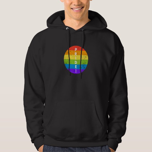 Cool LGBT Pride Celebrate Equality Rainbow Flag LG Hoodie (Framsida)