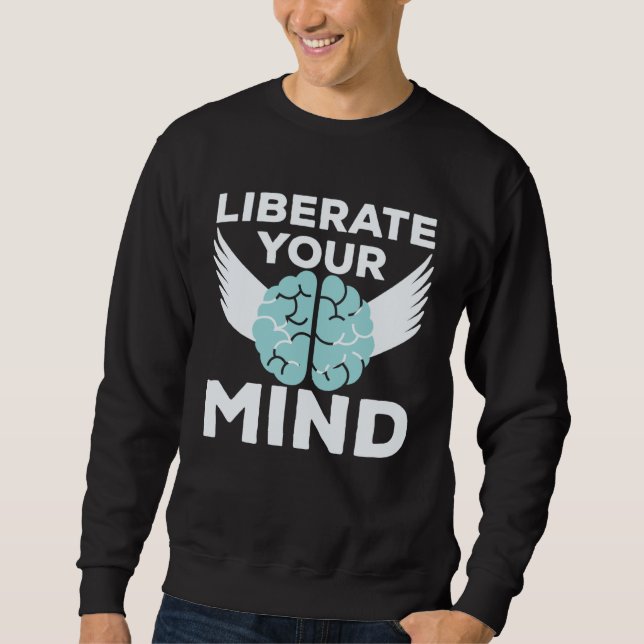 Cool Liberate Your Mind Freedom Mindset Soldiers Lång Ärmad Tröja (Framsida)