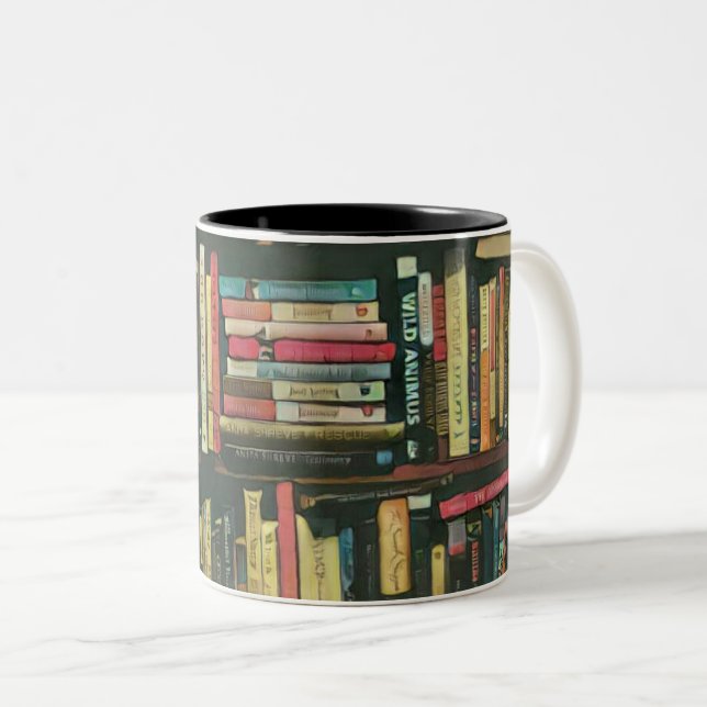 Cool library lover gift Två-Tonad mugg (Framsida höger)