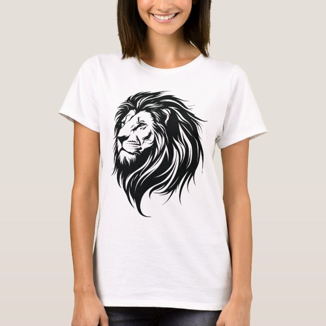 Cool Lion Drawing T-Shirt – Artistic & Bold Graphi (Framsida)