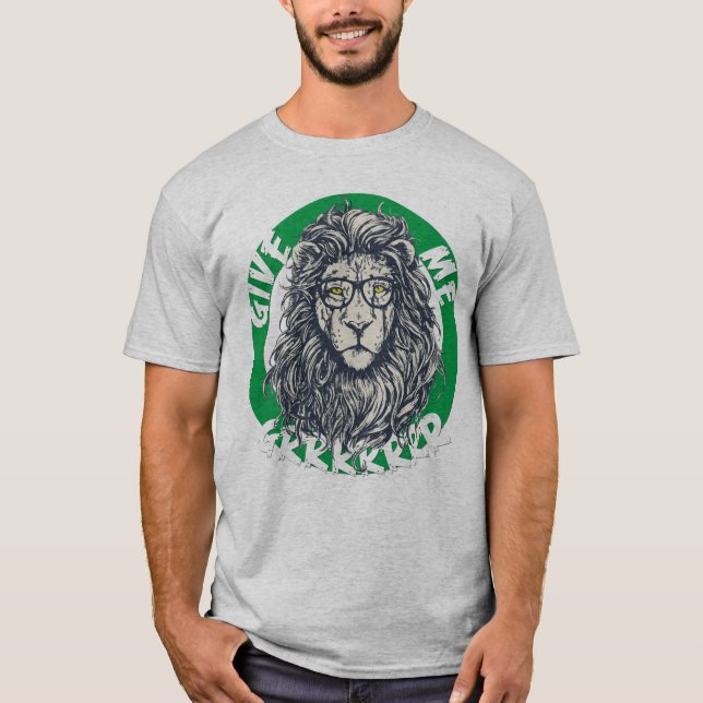 Cool Lion with Glasses Graphic  T Shirt (Framsida)