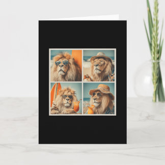 Cool Lions With Sungles Beach Animals Vacation Sum Kort