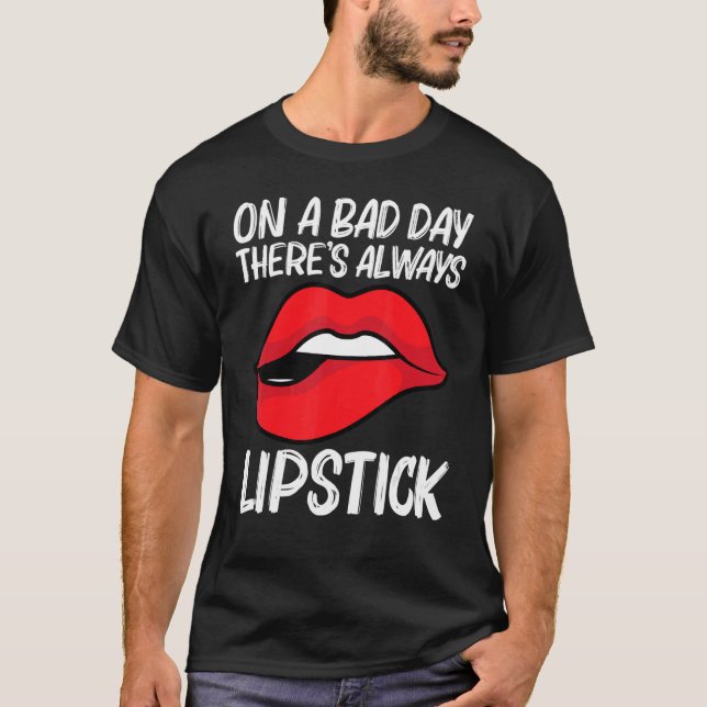 Cool Lipstick For Men Women Cosmetic Makeup   T Shirt (Framsida)