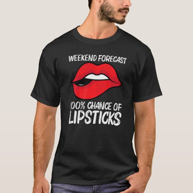Cool Lipstick For Men Women Cosmetic Makeup T Shirt (Framsida)