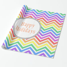 cool, ljus regnbåge-chevron glad jul present presentpapper