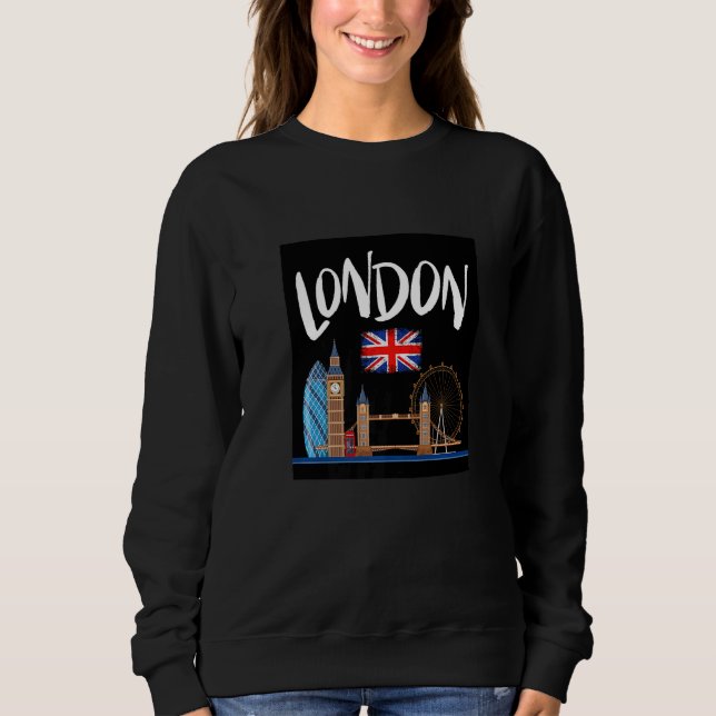 Cool London Famous Landmarks London London T Shirt (Framsida)