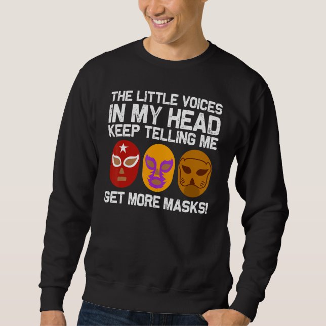 Cool Lucha Libre För Män Kvinnor Luchador Mexikans Lång Ärmad Tröja (Framsida)
