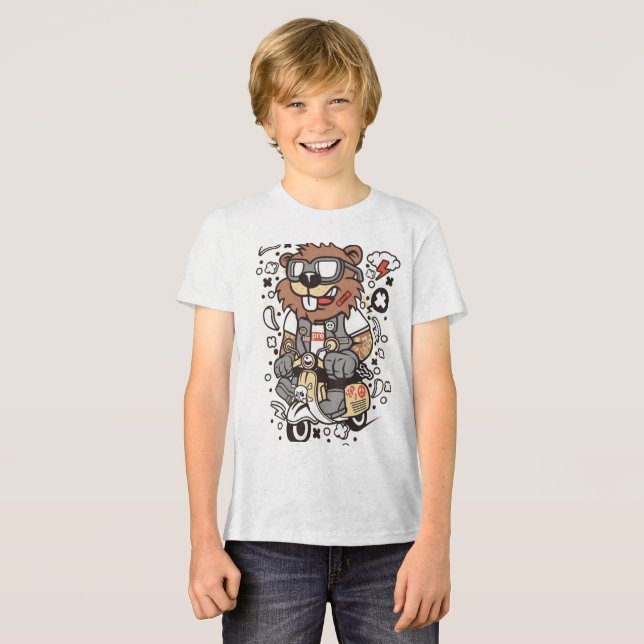 Cool Lumberjack Bear Kids T-Shirt - Artistic  (Framsida Full)