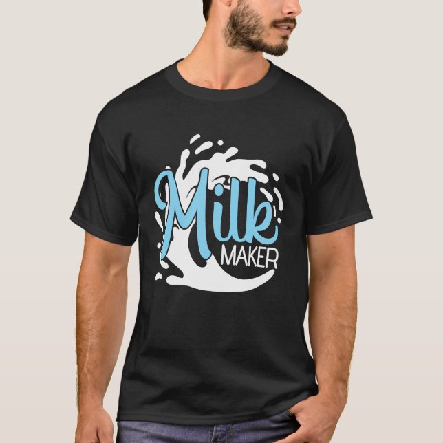 Cool Maker Mjölkbonde Frukost Ko Kor Bönder T Shirt (Framsida)