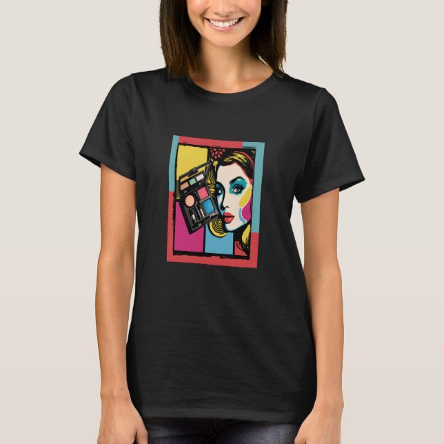 Cool Makeup Artist Pop Makeup Kit Mom T Shirt (Framsida)