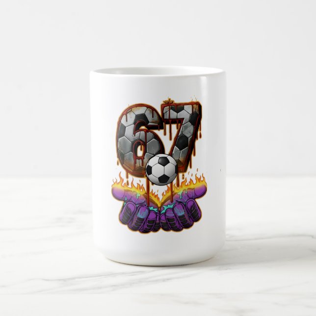 Cool Målvakt Fotbollströja Nummer 67 Konst Kaffemugg (Center)