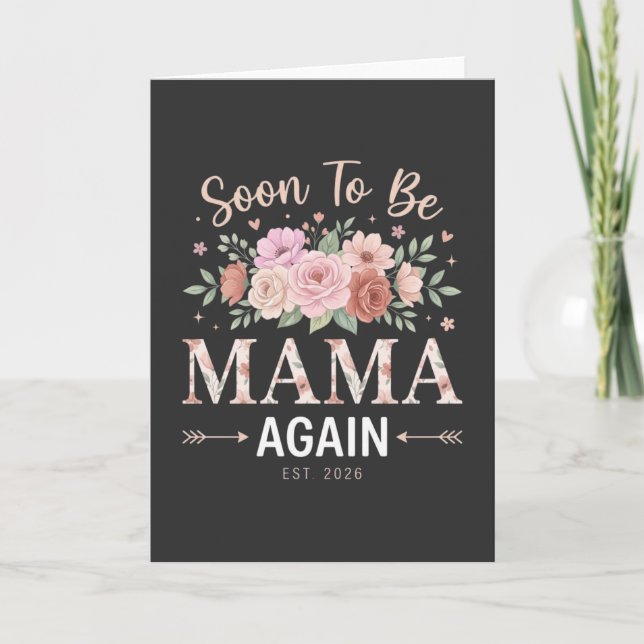 Cool Mama Again Est 2026 Pregnancy Announcement Kort (Framsida)
