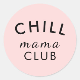 Cool Mama Club Peachfärgad Sticker Runt Klistermärke