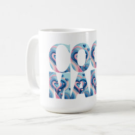 Cool Mama Typografi Hjärtan Kaffemugg