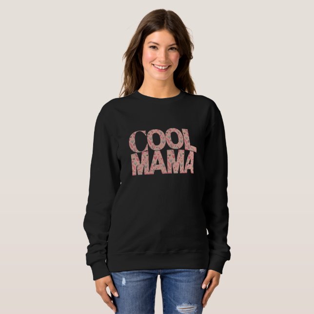 Cool Mama Typografi Snygga Hjärtan T Shirt (Hel framsida)