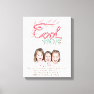 Cool mamma hand lettering mors dag foto canvastryck