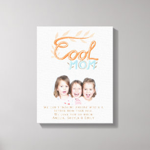 Cool mamma hand lettering mors dag foto canvastryck