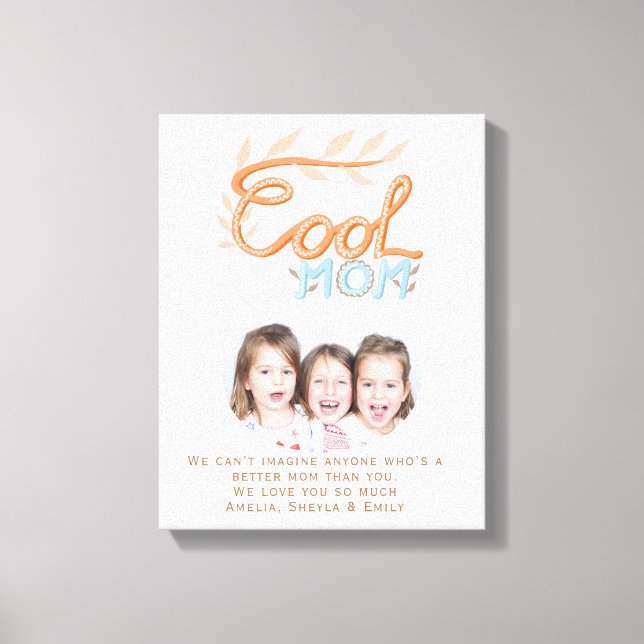Cool mamma hand lettering mors dag foto canvastryck (Framsida)