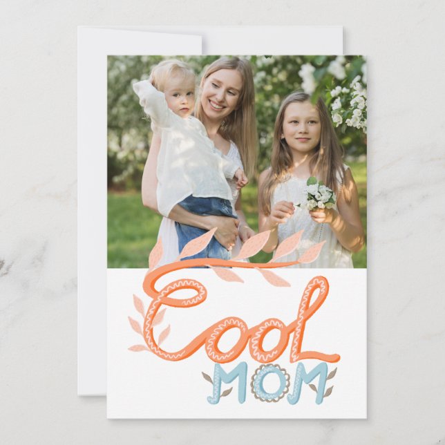 Cool mamma hand lettering mors dag foto julkort (Framsida)
