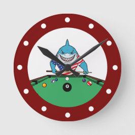 Cool Man Cave Pool Shark Wall Clocks Rund Klocka