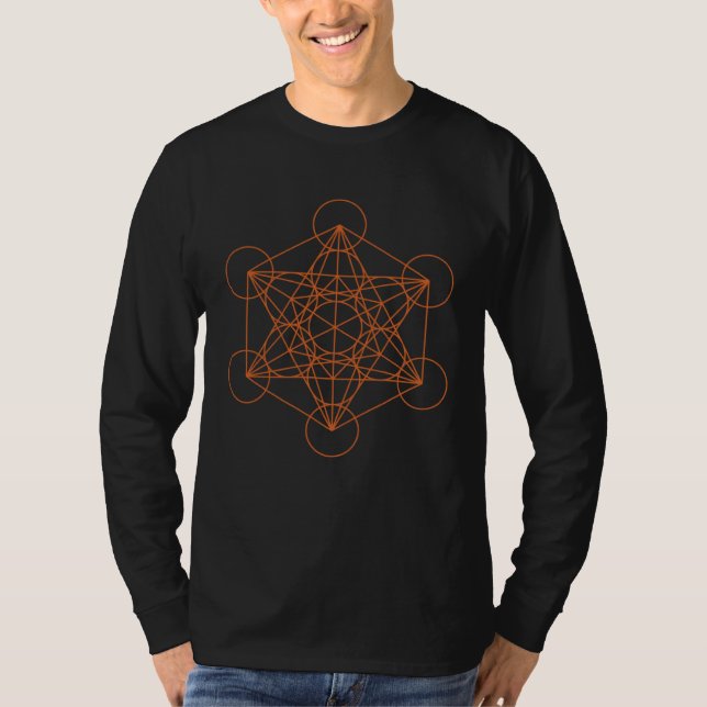 Cool Mandala Sacred Geometry Metatrons Kub  2 T Shirt (Framsida)