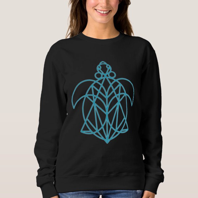 Cool Mandala Sacred Geometry Turtle  4 T Shirt (Framsida)
