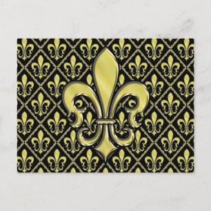 Cool Mardi Gras Fleur de Lis-design Vykort