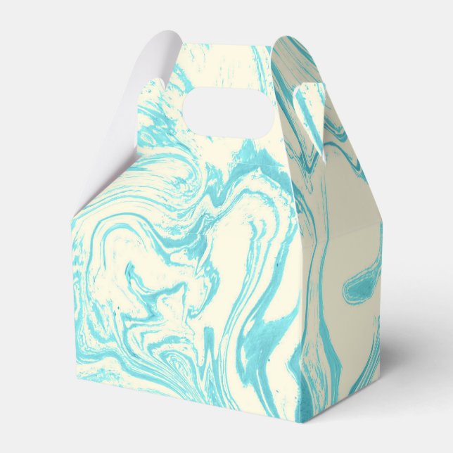 Cool marmordesign i turkos och kräm presentaskar (Baksidan Sidan)
