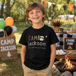 Cool Marshmallow Personlig Camping Födelsedag T Shirt