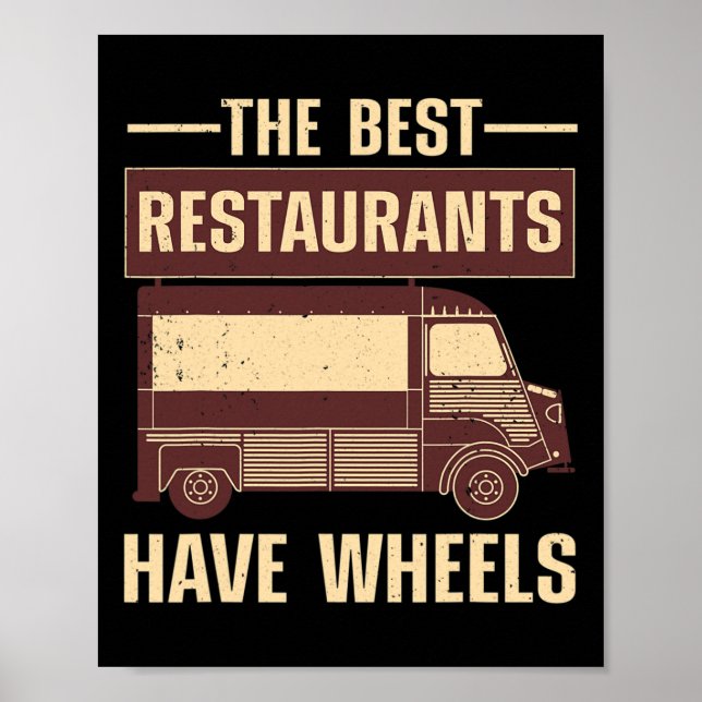 Cool matvagn för män kvinnor kulinarisk kock Pizza Poster (Framsidan)